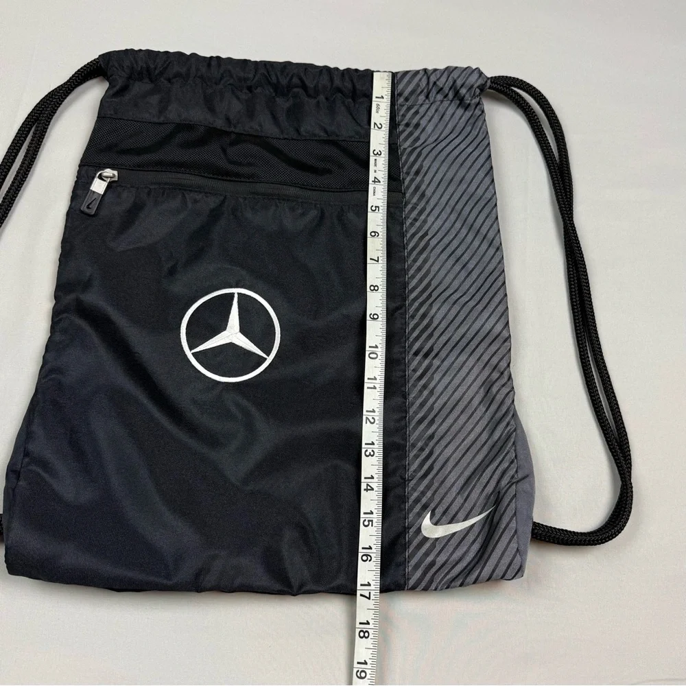 Nike Mercedes Benz Draw String Gym Sack Backpack Black/Grey Embroidered